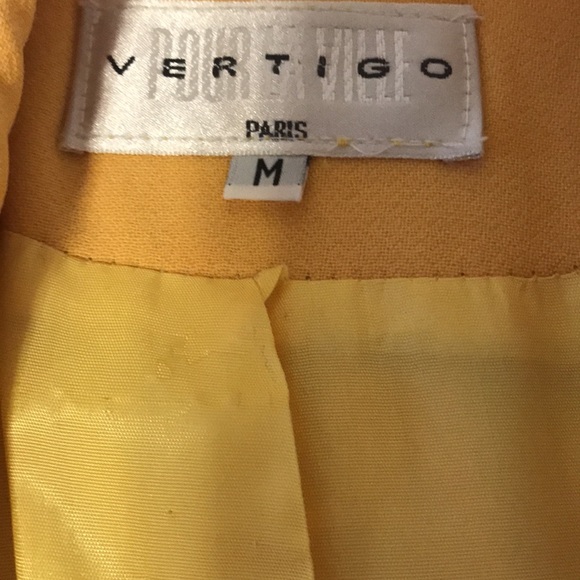 🔥🔥Vintage Vertigo Paris Yellow  Blazer ! - Picture 6 of 7